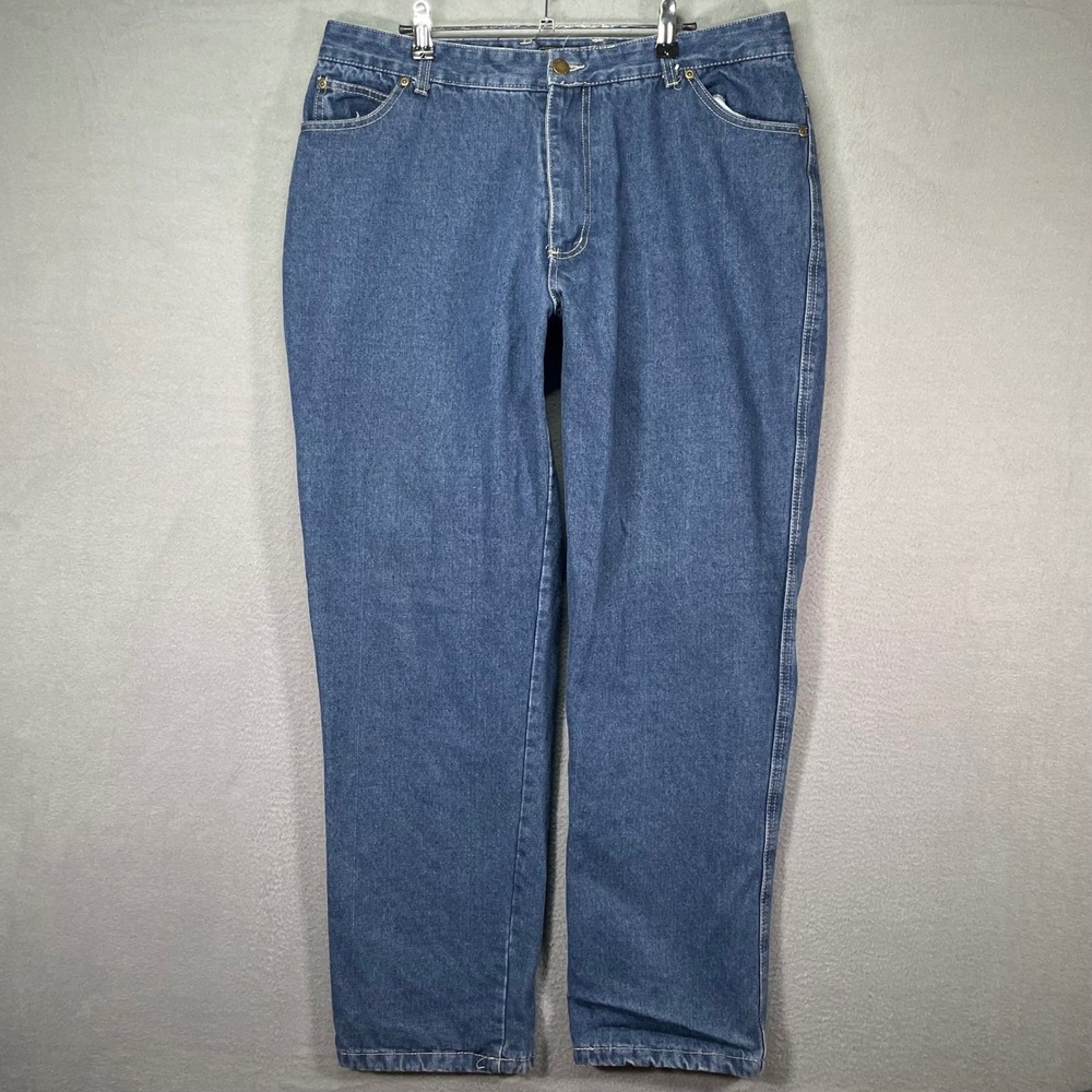 Canyon Creek Fleece Lined Jeans Mens 38x32 Blue Insulated Denim Straight Leg